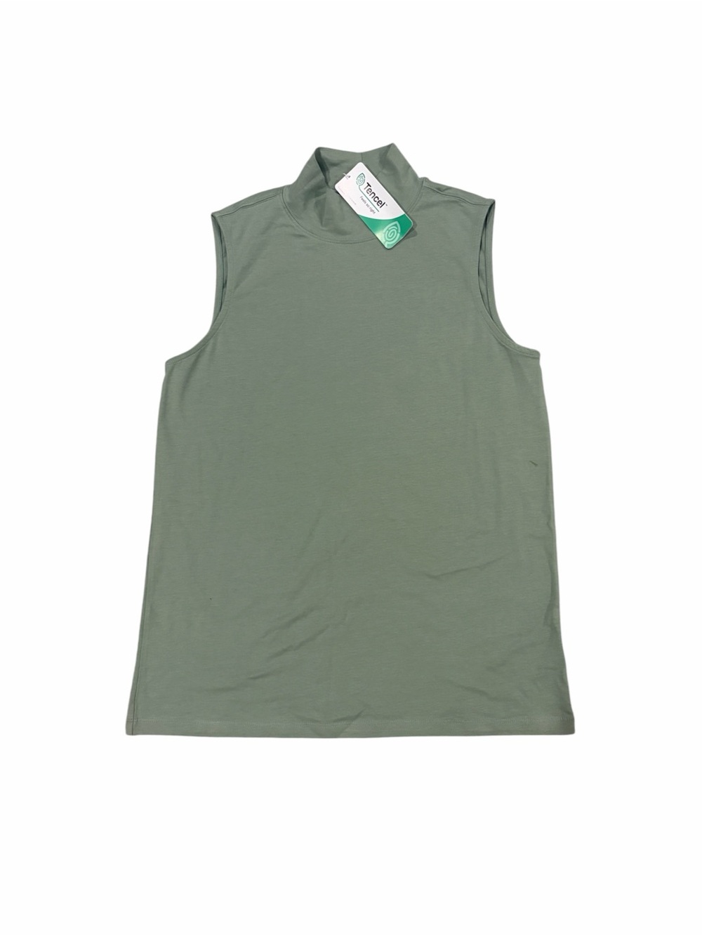 Lands' End Sleeveless Mock Neck Tank - Sage